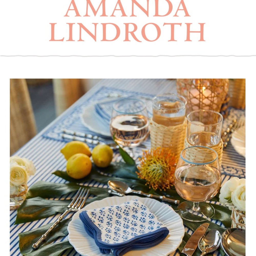 Amanda Lindroth Batik Napkins, Indigo Set of 12